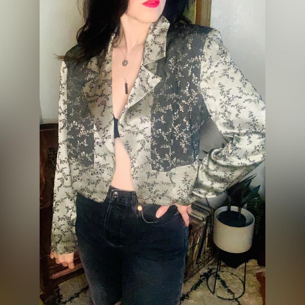 Vintage John Roberts Jacquard Crop Blazer